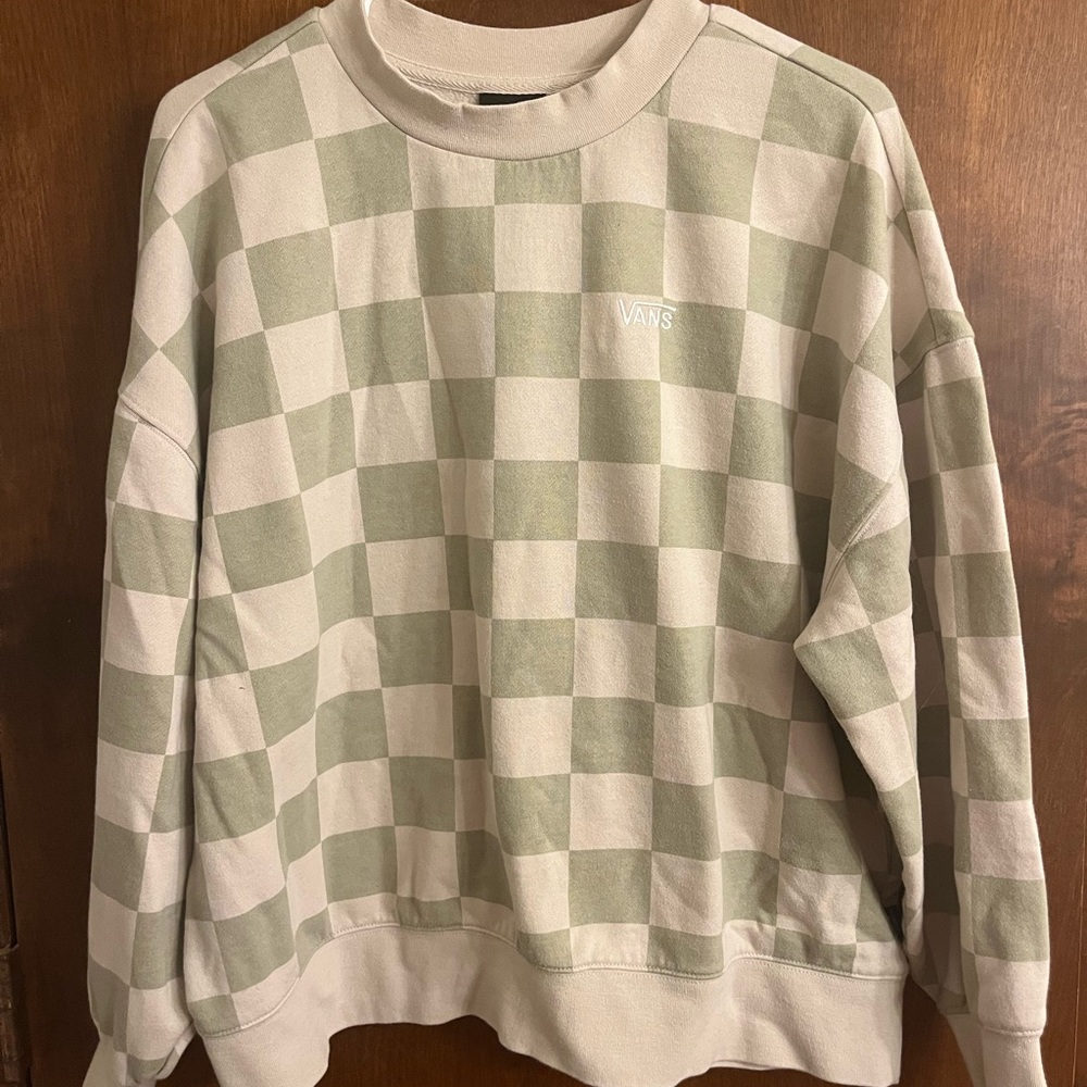 Vans Crewneck - Green and White Checkered